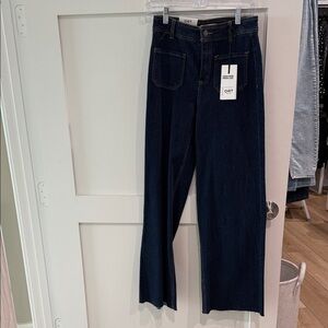 Oat New York Navy Wide Leg Jeans